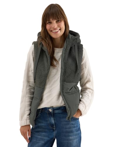CECIL Damen 2200555 Weste mit Strukturmix, Pastel Olive, XXL von Cecil