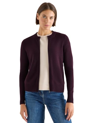 CECIL Damen 2515363 Cosy Cardigan mit Zipper, Eggplant red Melange, Large von Cecil