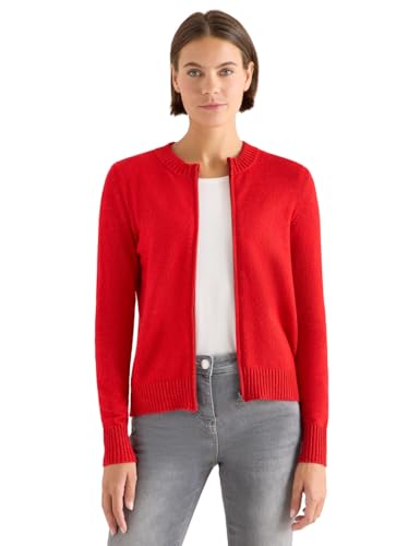 CECIL Damen 2515363 Cosy Cardigan mit Zipper, Fiery red Melange, L von Cecil