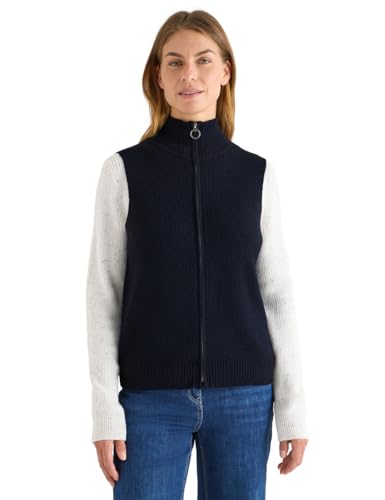 CECIL Damen 2515483 Weste mit Rippstruktur, urban Dark Blue, S CECIL Damen 2515483 Weste mit Rippstruktur, urban Dark Blue, S von Cecil