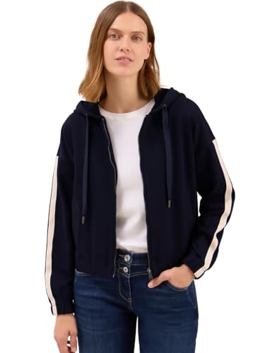CECIL Damen 2515539 Sweatjacke mit Gallostreifen, urban Dark Blue, XS von Cecil