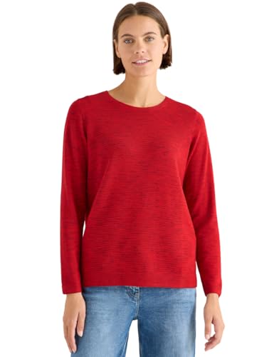 CECIL Damen 3015484 Strukturpullover, Fiery red Heather Melange, XXL von Cecil