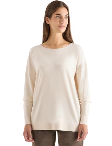 CECIL Pullover mit Strukturdetail Oat Milk beige Melange XXL von Cecil