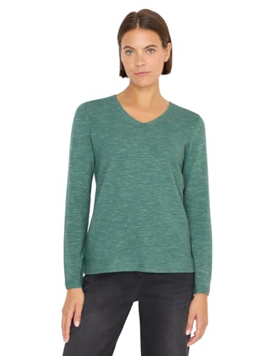CECIL Damen 3015596 V-Neck Pullover, Smoky Green Heather Melange, XXL von Cecil
