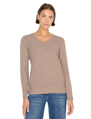 CECIL Damen 3015596 V-Neck Pullover, Toffee Cream Heather Melange, Medium von Cecil