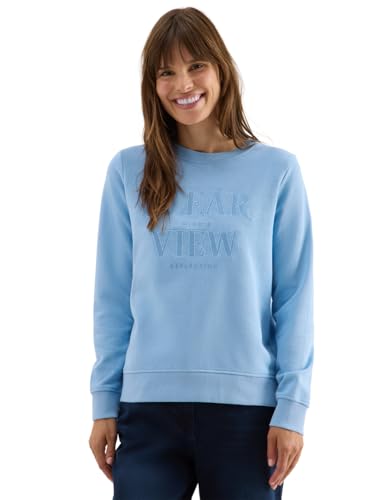 CECIL Damen 3017255 Sweatshirt mit Wording, Sporty Light Blue, M von Cecil