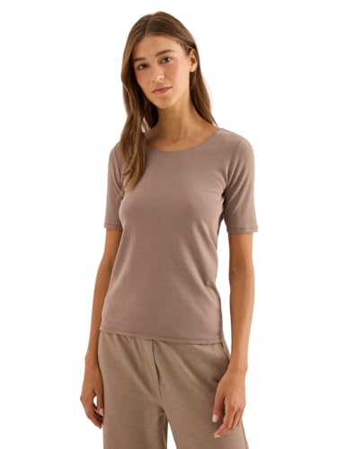 CECIL Damen 3116304 T-Shirt in Unifarbe, Cocoa Taupe, Small von Cecil