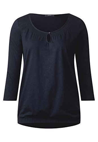 CECIL Damen 311861 Adriana Langarmshirt, Blau (Deep Blue 10128), Large von Cecil