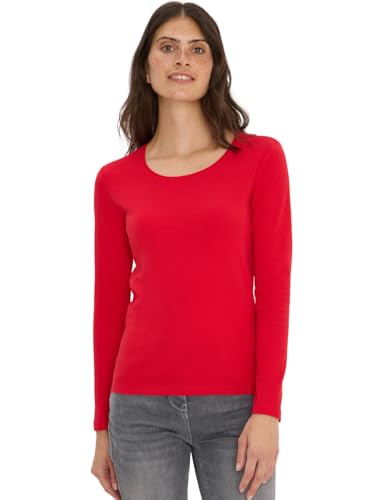 CECIL Damen 3120346 Basic Langarmshirt, Fiery red, S von Cecil
