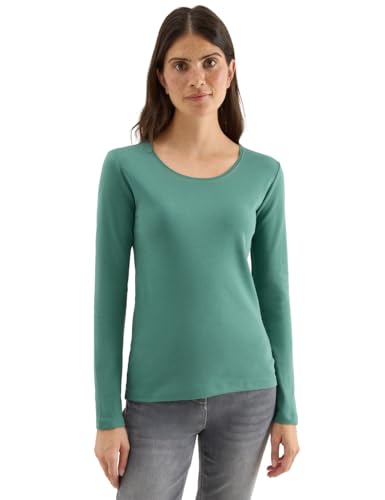 CECIL Damen 3120346 Basic Langarmshirt, Jewel Green, S von Cecil