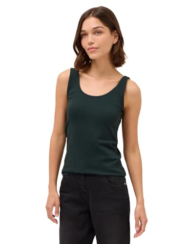 CECIL Damen 3225953 Basic Top in Unifarbe, Ink Green, Medium von Cecil