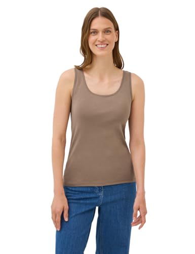 CECIL Damen 3225953 Basic Top in Unifarbe, Natural Taupe, Large von Cecil