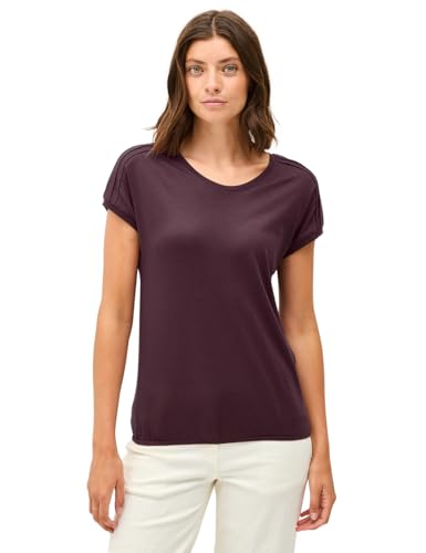 CECIL Damen 3226038 Shirt in Unifarbe, Mulberry red, L von Cecil