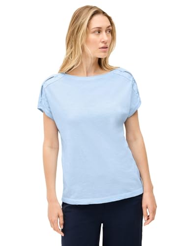 CECIL Damen 3226142 T-Shirt mit Knopfdetail, Pastel Blue, S von Cecil