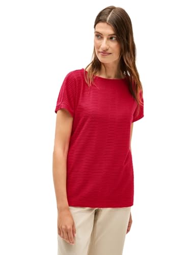 CECIL Damen 3226755 Struktushirt in Unifarbe, Glazed Apple Red, L von Cecil