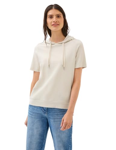 CECIL Damen 3227050 Bouclé Slub Kapuzenshirt, Light beige, XXL von Cecil