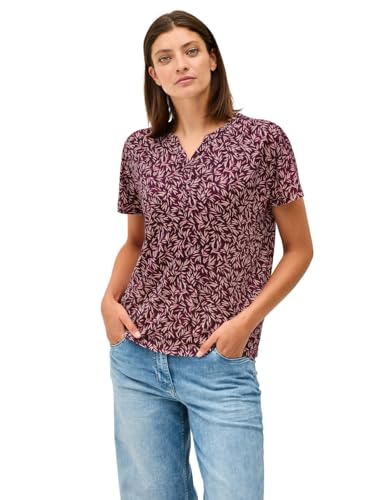 CECIL Damen 3227063 Shirt mit Minimal Print, Mulberry red, XXL von Cecil