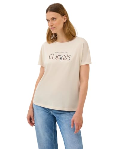 CECIL Damen 3227077 T-Shirt mit Wording, Light beige, XS CECIL Damen 3227077 T-Shirt mit Wording, Light beige, XS von Cecil