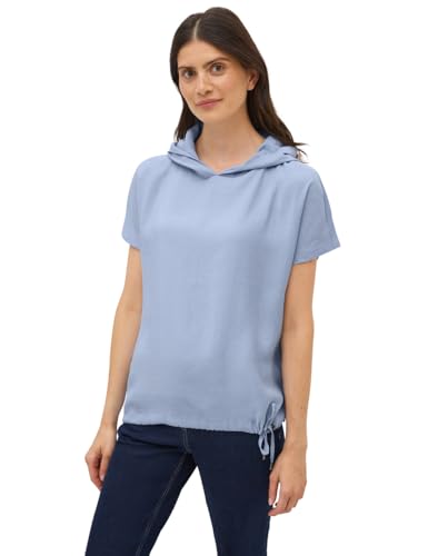 CECIL Damen 3227256 Materialmix Kapuzenshirt, Mountain Blue, M von Cecil