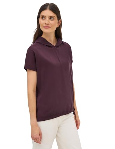 CECIL Damen 3227256 Materialmix Kapuzenshirt, Mulberry red, L von Cecil