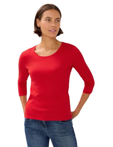 CECIL Damen 3227270 Basic Shirt, Fiery red, XS von Cecil