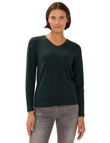 CECIL Damen 3227271 V-Neck Langarmshirt, Ink Green, X-Small von Cecil