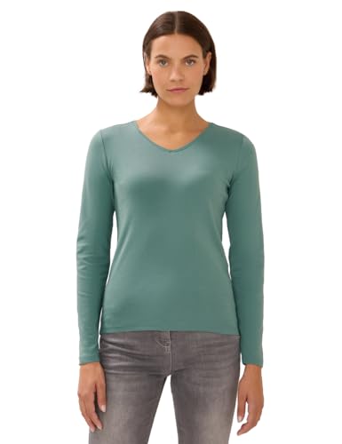 CECIL Damen 3227271 V-Neck Langarmshirt, Jewel Green, X-Large von Cecil