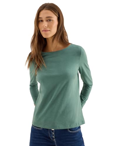 CECIL Damen 3227273 Basic Langarmshirt, Jewel Green, L von Cecil