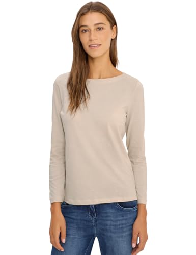 CECIL Damen 3227273 Basic Langarmshirt, Oat Milk beige, Small von Cecil