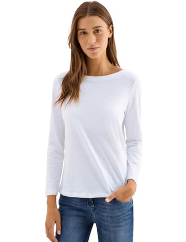 CECIL Damen 3227273 Basic Langarmshirt, White, XXL von Cecil