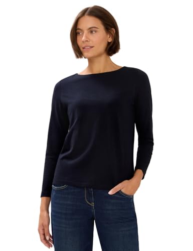 CECIL Damen 3227273 Basic Langarmshirt, urban Dark Blue, Small von Cecil