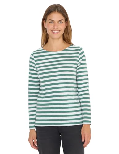 CECIL Damen 3227274 Gestreiftes Basic Shirt, Jewel Green, L von Cecil