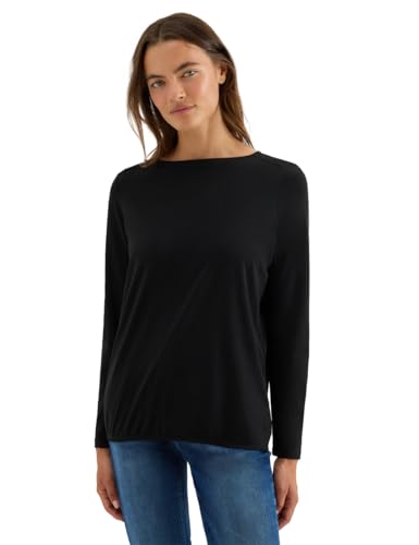 CECIL Damen 3227276 Shirt in Unifarbe, Black, XX-Large von Cecil