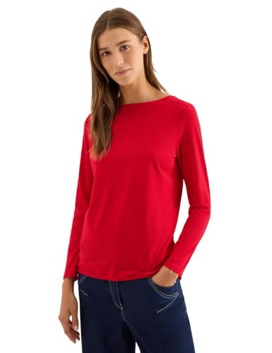 CECIL Damen 3227276 Shirt in Unifarbe, Fiery red, Large von Cecil