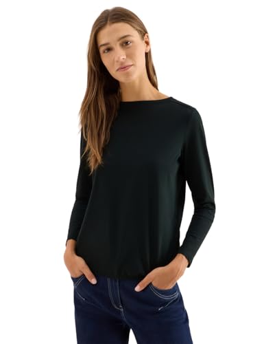 CECIL Damen 3227276 Shirt in Unifarbe, Ink Green, XS von Cecil