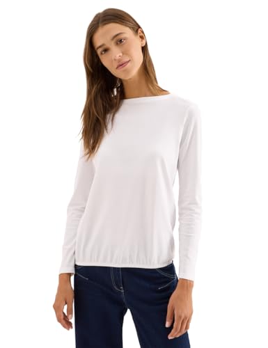 CECIL Damen 3227276 Shirt in Unifarbe, White, X-Large von Cecil