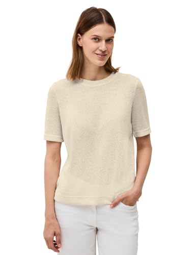 CECIL Damen 3227332 Strick-Look Glitzer T-Shirt, Light beige, X-Large von Cecil