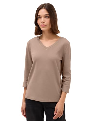 CECIL Damen 3227461 Basic V-Neck Shirt, Natural Taupe, X-Large von Cecil
