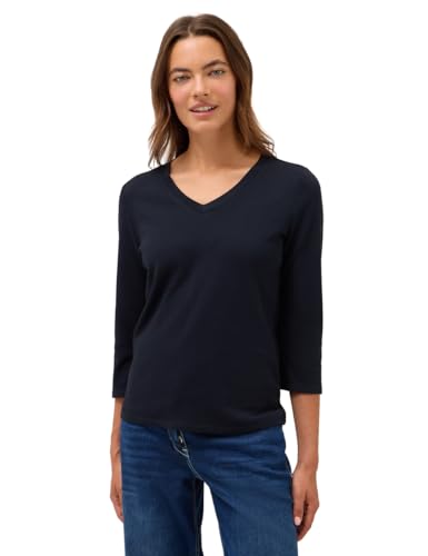 CECIL Damen 3227461 Basic V-Neck Shirt, urban Dark Blue, Large von Cecil