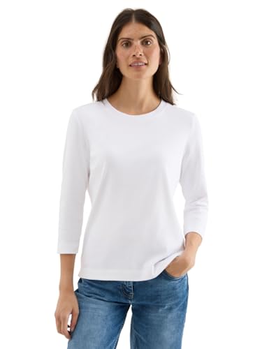 CECIL Damen 3227462 Shirt mit Rippstruktur, White, XXL von Cecil