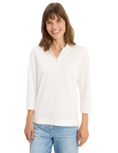 CECIL Damen 3227473 Poloshirt mit Knopfdetail, Vanilla White, X-Large von Cecil