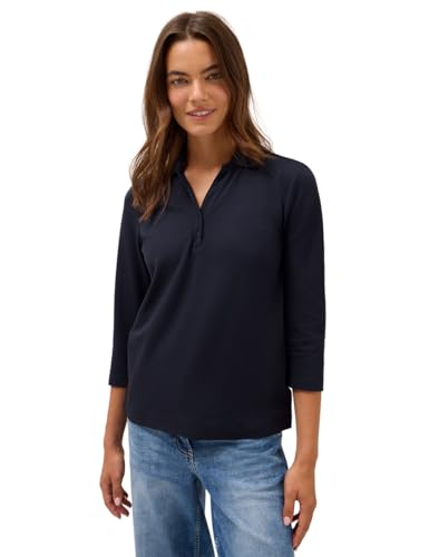 CECIL Damen 3227473 Poloshirt mit Knopfdetail, urban Dark Blue, X-Small CECIL Damen 3227473 Poloshirt mit Knopfdetail, urban Dark Blue, X-Small von Cecil