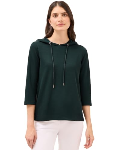 CECIL Damen 3227474 Hoodie Shirt in Rippstruktur, Ink Green, Small von Cecil