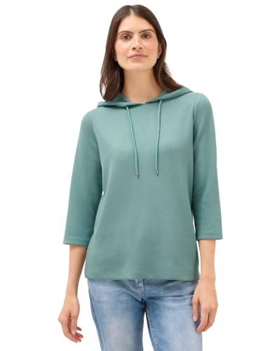 CECIL Damen 3227474 Hoodie Shirt in Rippstruktur, Jewel Green, 42 von Cecil