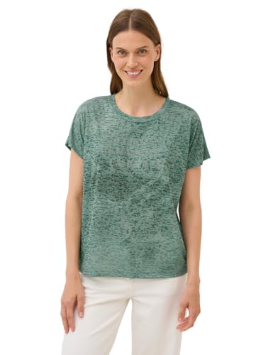 CECIL Damen 3227496 Ausbrenner Wording Shirt, Ink Green, Large von Cecil