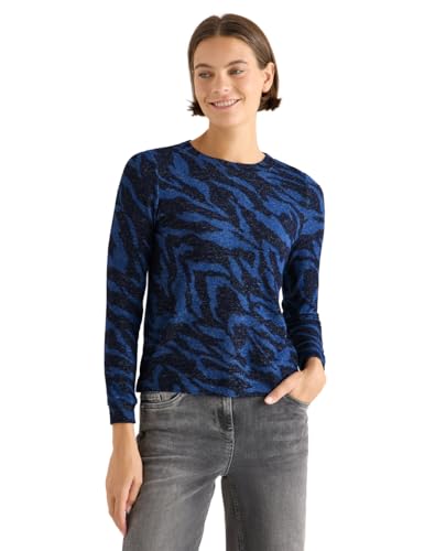 CECIL Gemustertes Melange Shirt urban Dark Blue Melange XS CECIL Gemustertes Melange Shirt urban Dark Blue Melange XS von Cecil