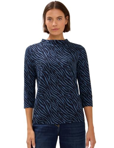 CECIL Damen 3227778 Shirt mit Minimal Print, urban Dark Blue, XL von Cecil