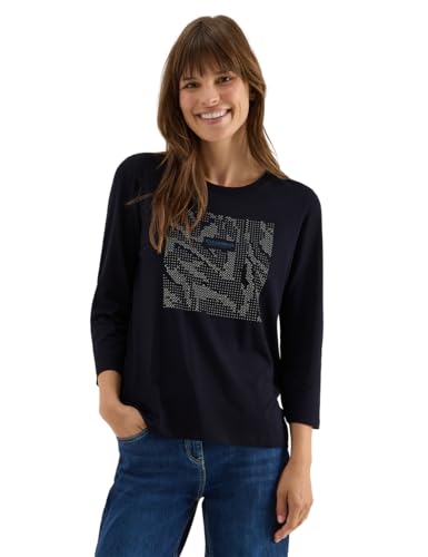 CECIL Damen 3228053 Shirt mit Schmucksteinen, urban Dark Blue, XS CECIL Damen 3228053 Shirt mit Schmucksteinen, urban Dark Blue, XS von Cecil