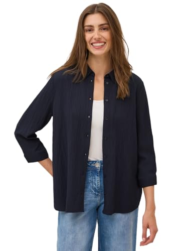 CECIL Damen 3411859 Hemdbluse mit Struktur, urban Dark Blue, X-Small von Cecil