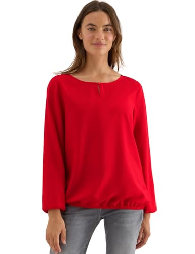 CECIL Damen 3411876 Bluse in Unifarbe, Fiery red, Large von Cecil